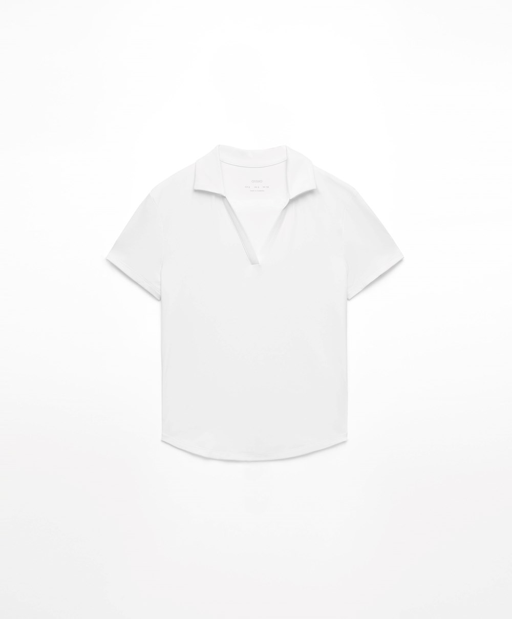 Oysho Comfortlux Polo Shirt Fehér | KVRMDS-517