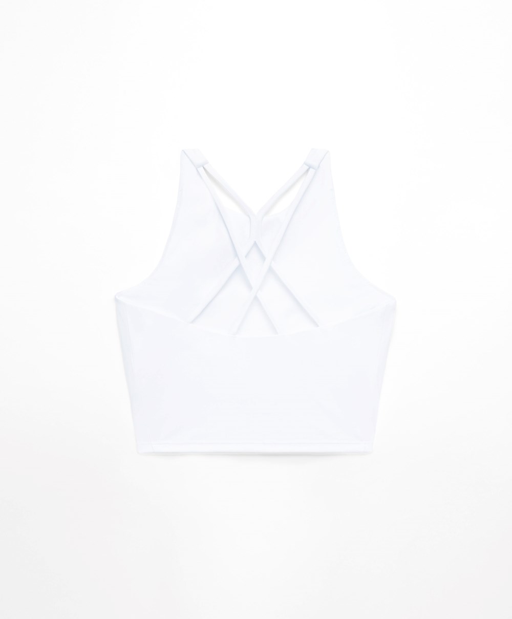 Oysho Comfortlux Pántos Tank Top Fehér | LONRPY-519