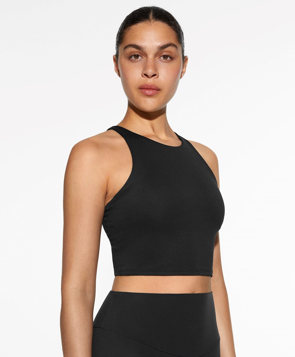 Oysho Comfortlux Pántos Tank Top Fekete | LEUNDV-743