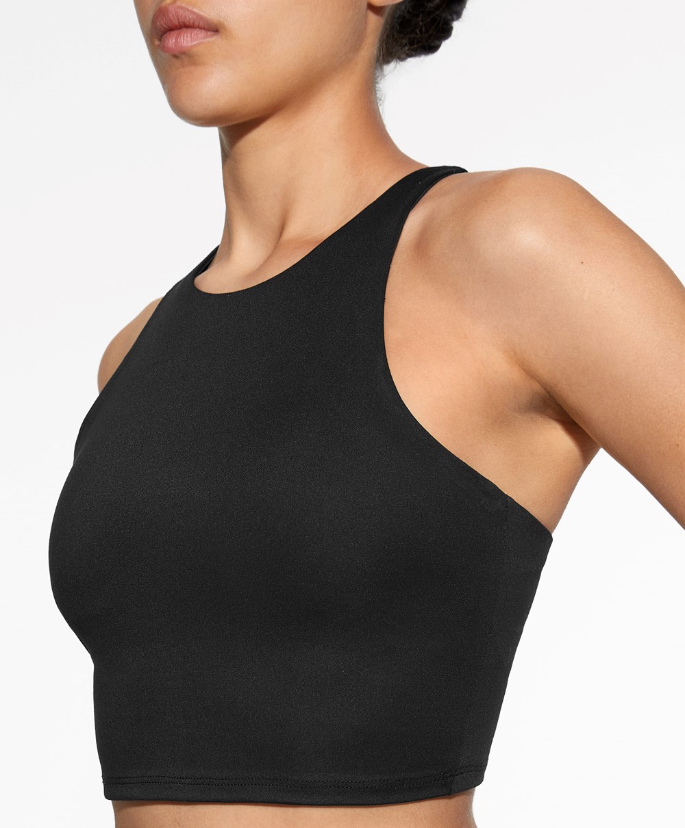 Oysho Comfortlux Pántos Tank Top Fekete | LEUNDV-743