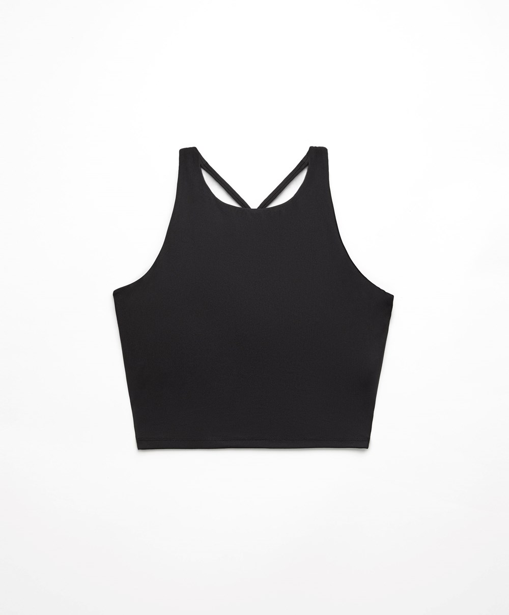 Oysho Comfortlux Pántos Tank Top Fekete | LEUNDV-743