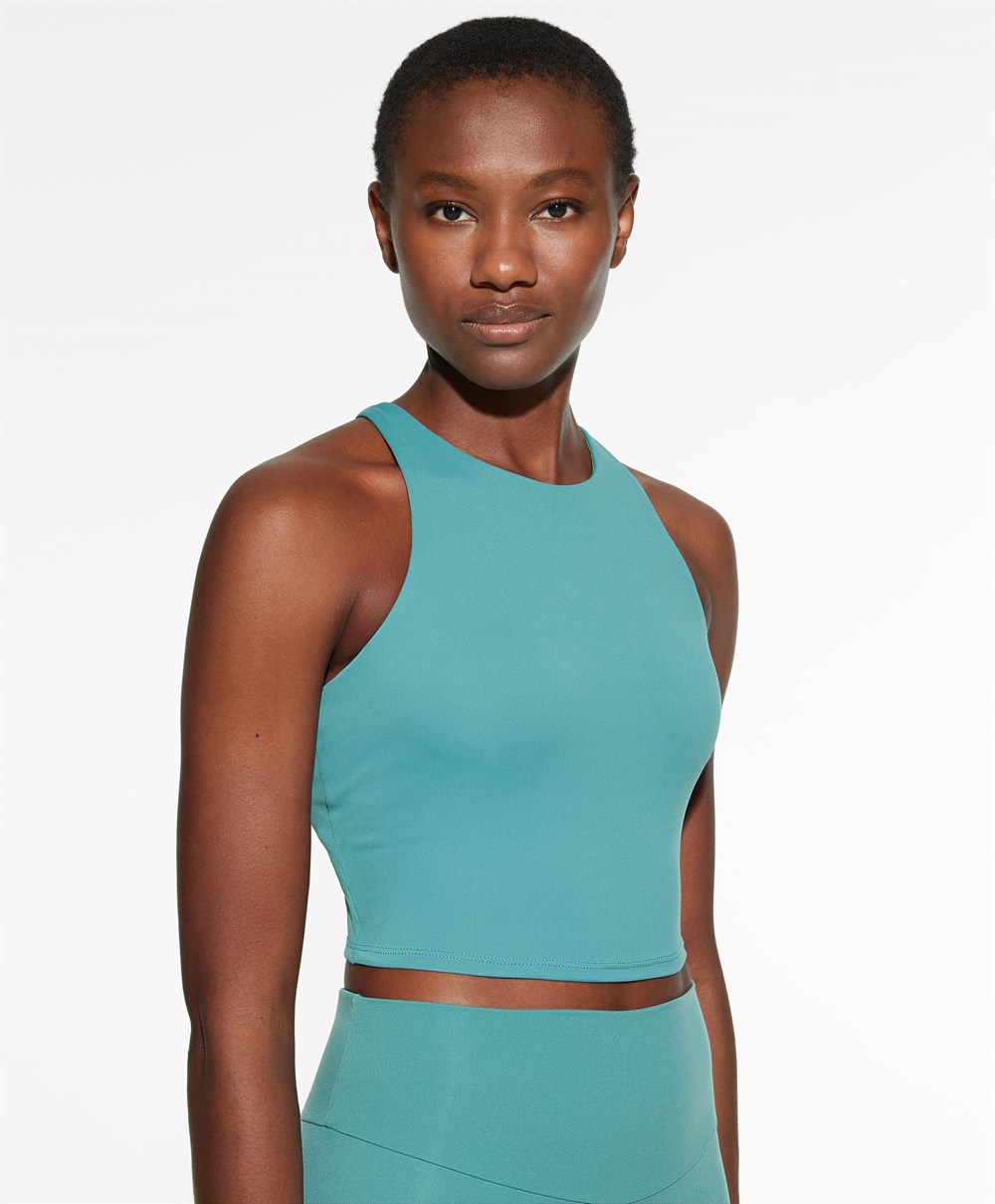 Oysho Comfortlux Pántos Tank Top Türkiz | JDVTMF-501