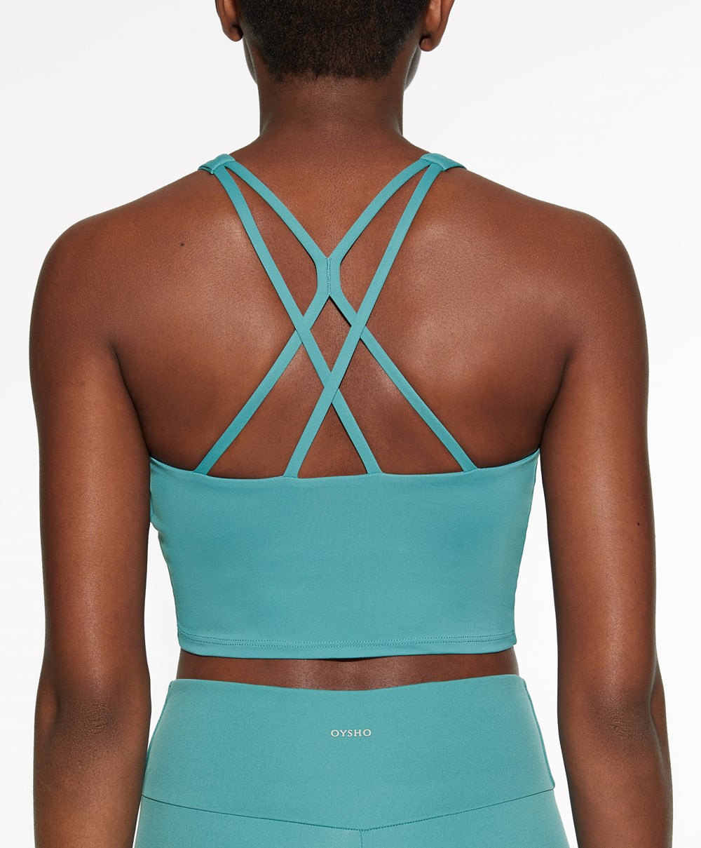 Oysho Comfortlux Pántos Tank Top Türkiz | JDVTMF-501