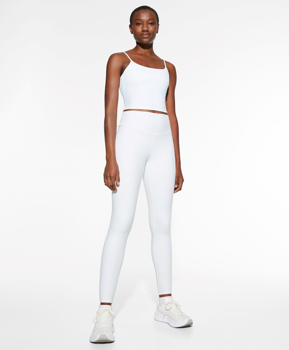 Oysho Comfortlux Pántos Top Fehér | AKOPJX-237