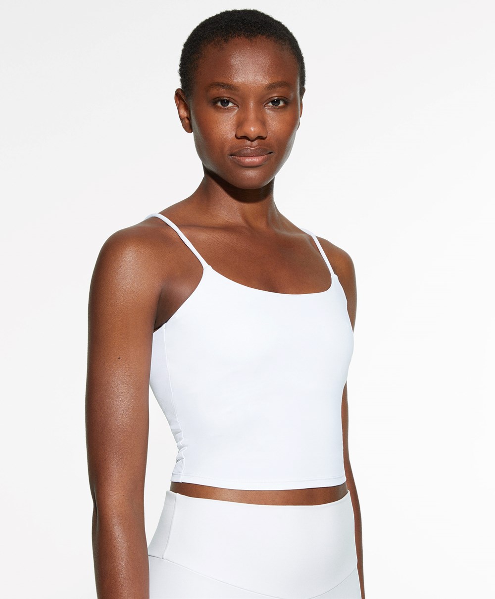 Oysho Comfortlux Pántos Top Fehér | AKOPJX-237