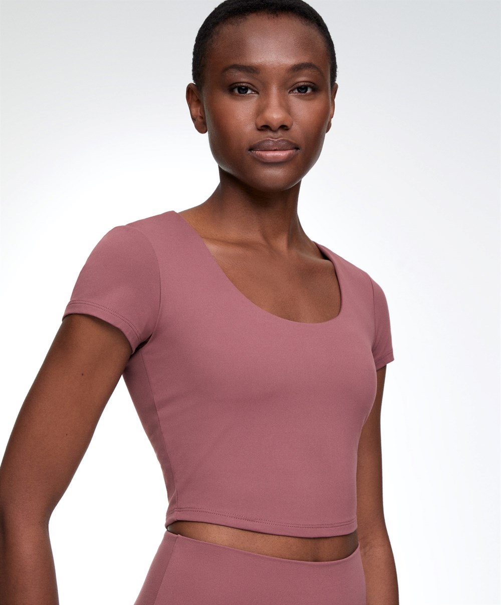 Oysho Comfortlux Rövid-sleeved T-shirt With Cups Fig | SBFQRE-021