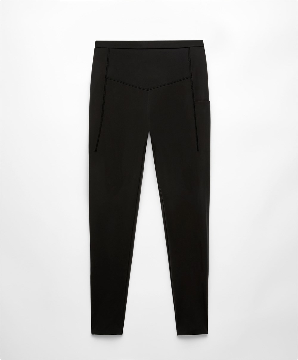 Oysho Compressive 65cm Futó Leggings With Zips Fekete | GCMSRE-792