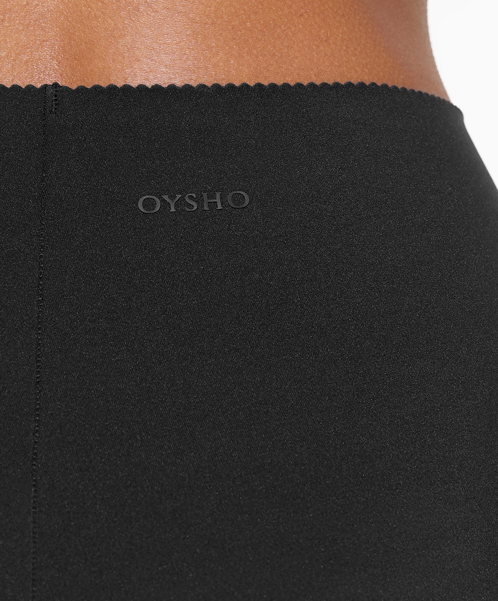 Oysho Compressive Core Control 25cm Cycle Leggings Fekete | MCNEBS-734