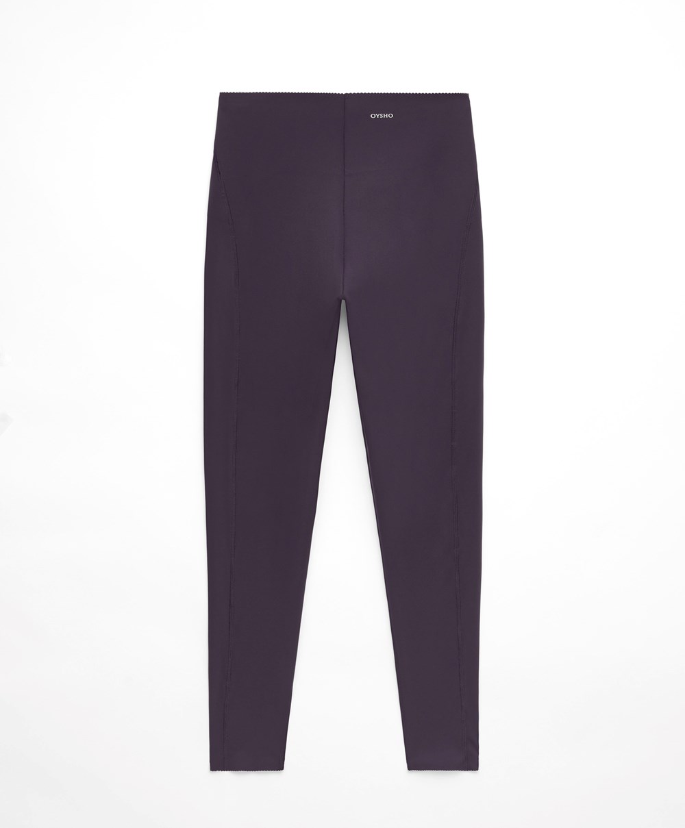 Oysho Compressive Core Control Ankle-length Leggings Sötétlila | AKNXRC-728