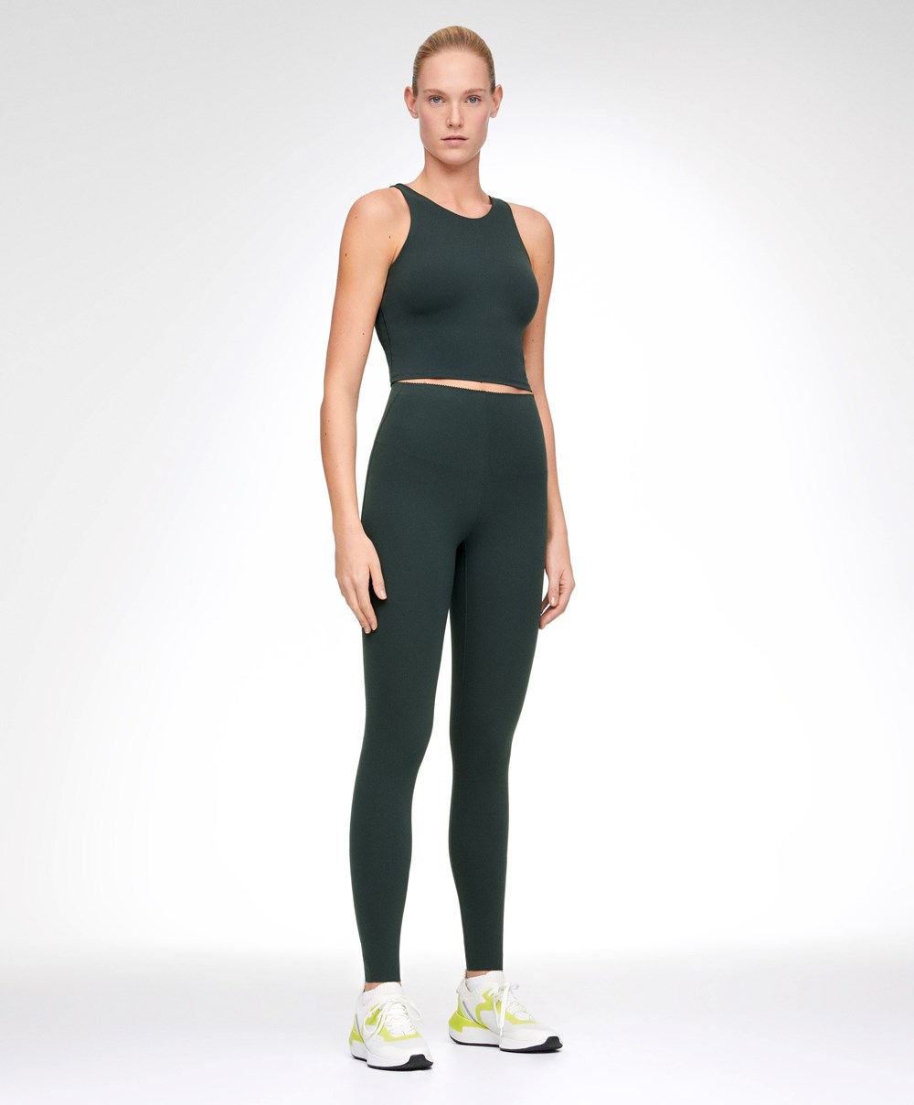 Oysho Compressive Core Control Ankle-length Leggings Sötétkék | HAPODJ-247