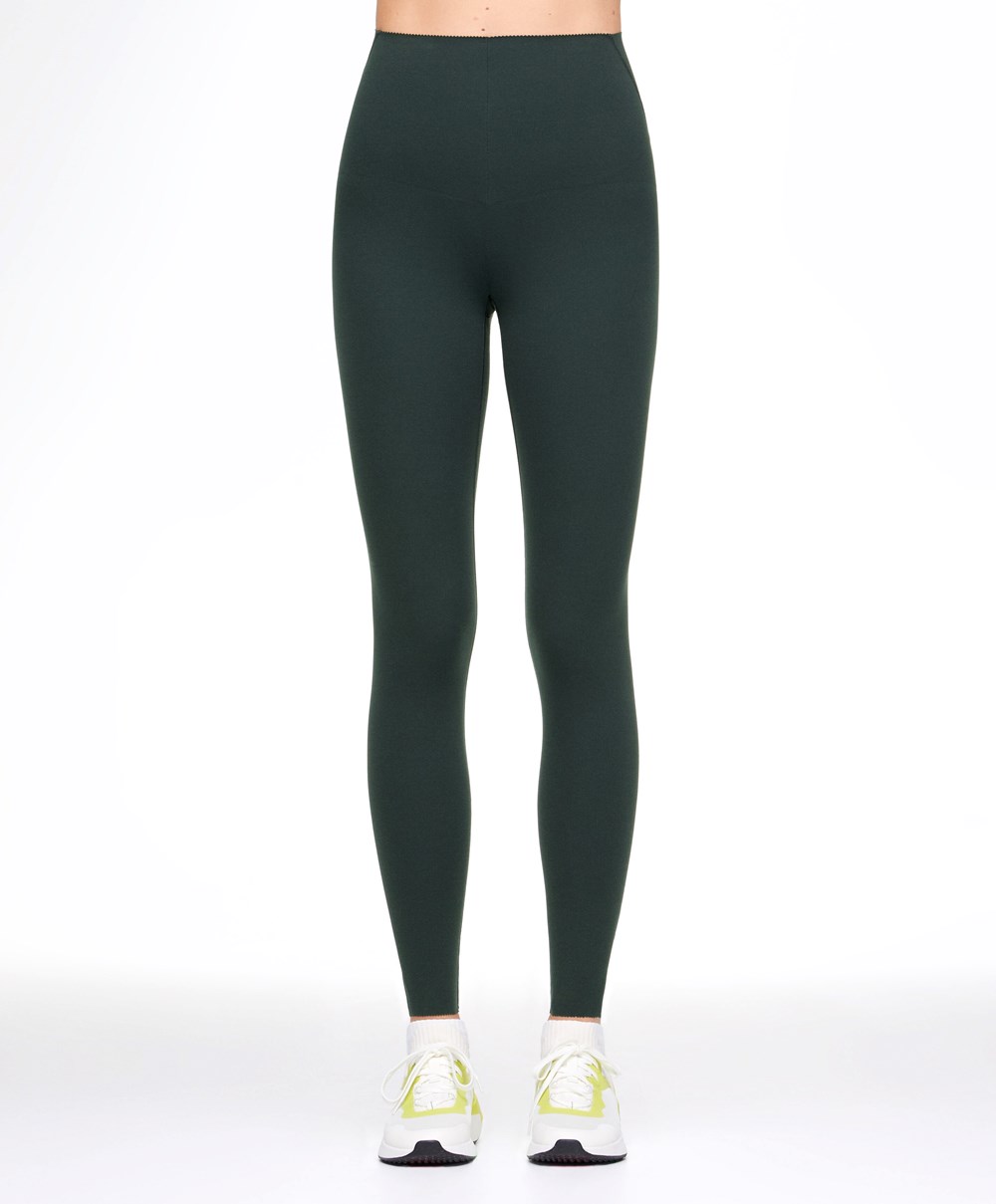 Oysho Compressive Core Control Ankle-length Leggings Sötétkék | HAPODJ-247