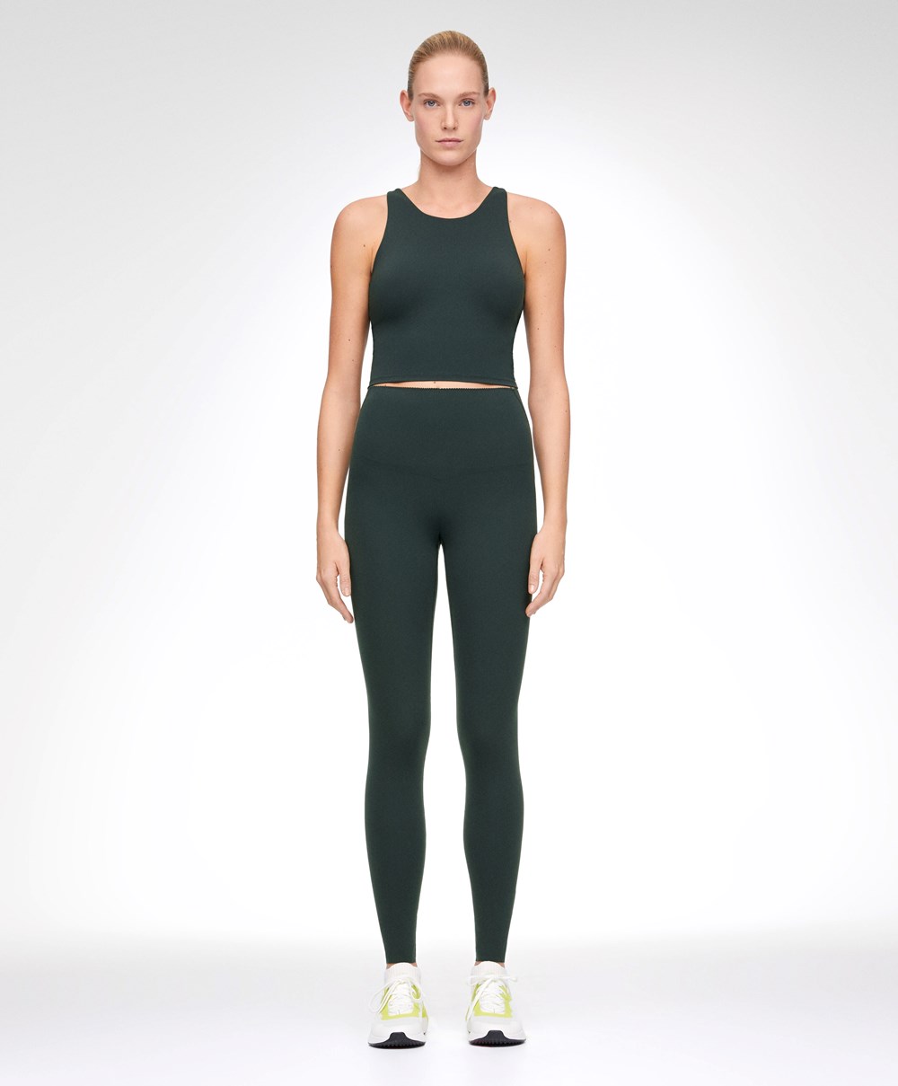 Oysho Compressive Core Control Ankle-length Leggings Sötétkék | HAPODJ-247