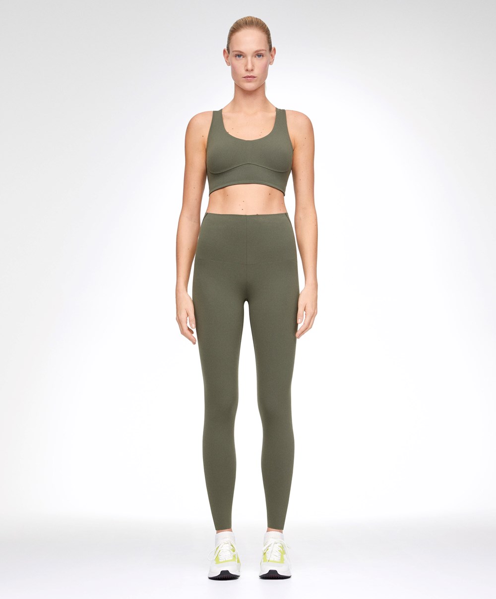 Oysho Compressive Core Control Ankle-length Leggings Sötétkhaki | WUJOMF-896