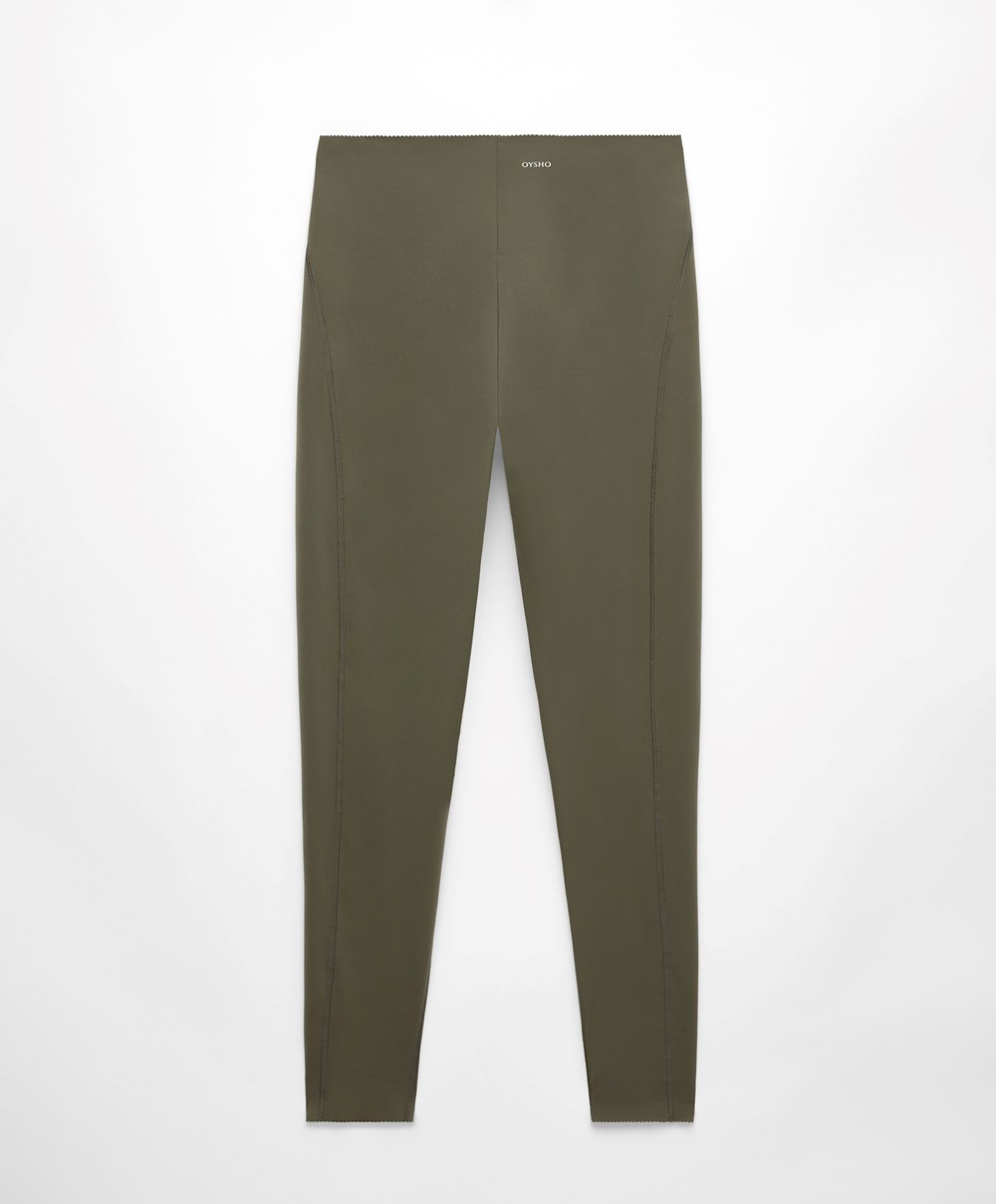 Oysho Compressive Core Control Ankle-length Leggings Sötétkhaki | WUJOMF-896