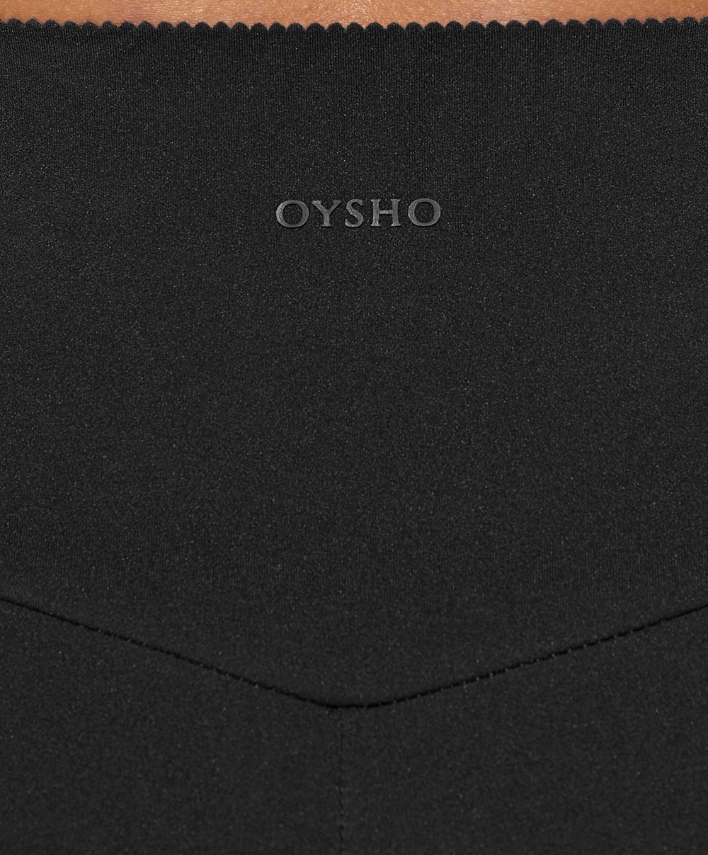 Oysho Compressive Pocket 10 Cm Hot Pant Fekete | RPFQTL-495