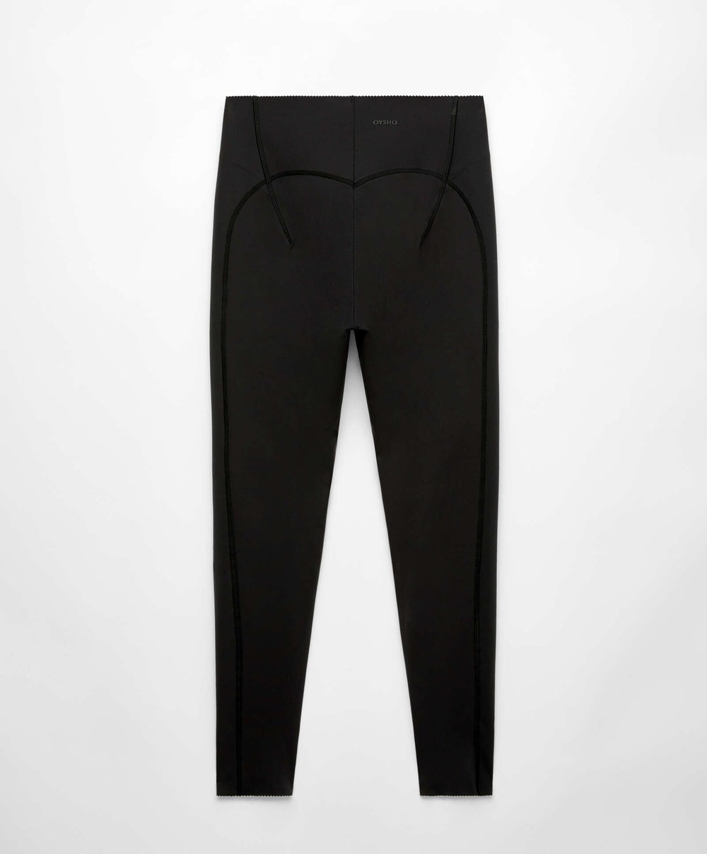 Oysho Compressive Raise Up 65cm Ankle-length Leggings Fekete | IBADYZ-436