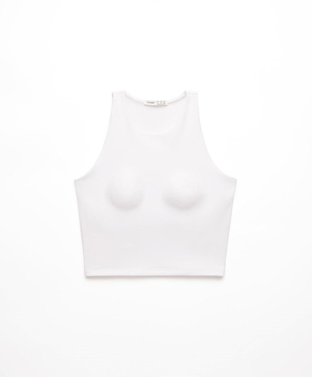 Oysho Compressive Tank Top Fehér | LJRVHX-690