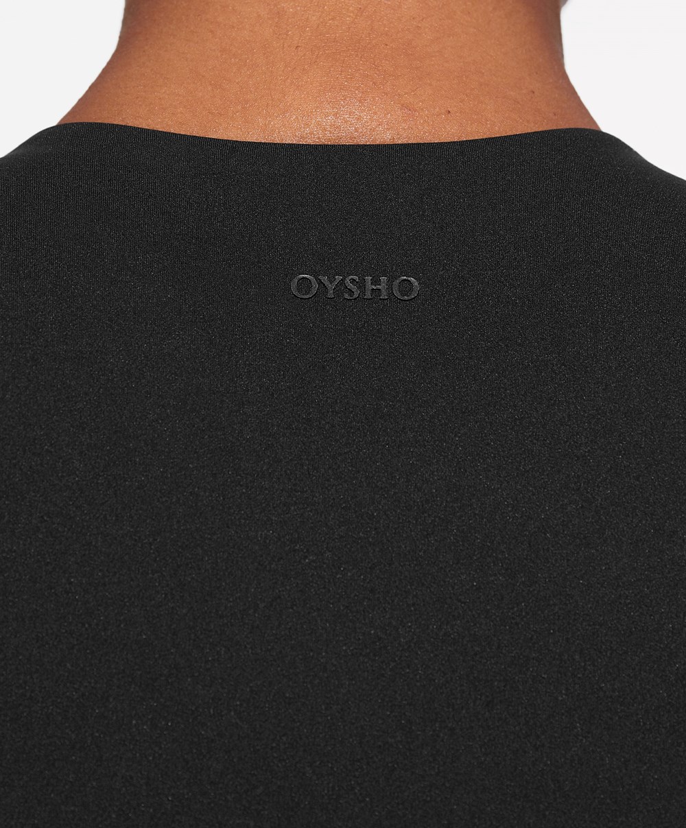 Oysho Compressive Tank Top Fekete | COBJFP-407