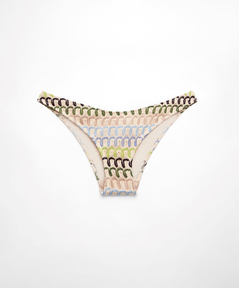 Oysho Crochet Medium-coverage Bikini Briefs Natural | PNRTOI-786