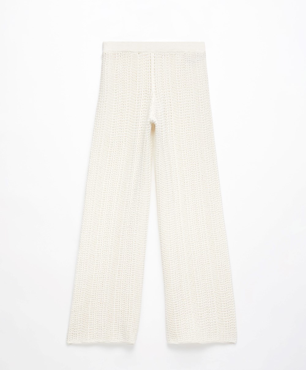 Oysho Crochet Trousers Bone Whte | HGSVDQ-064