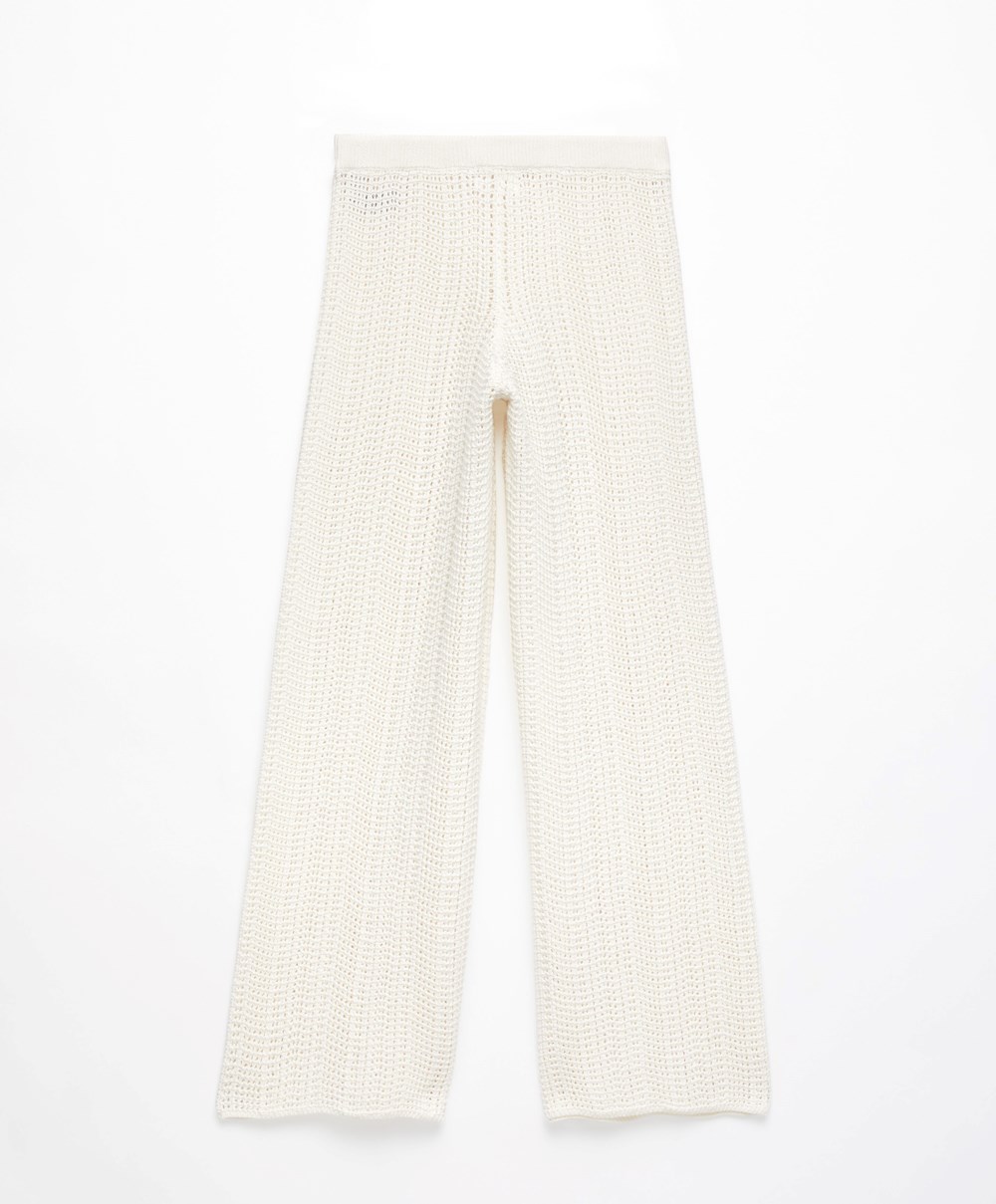 Oysho Crochet Trousers Bone Whte | HGSVDQ-064