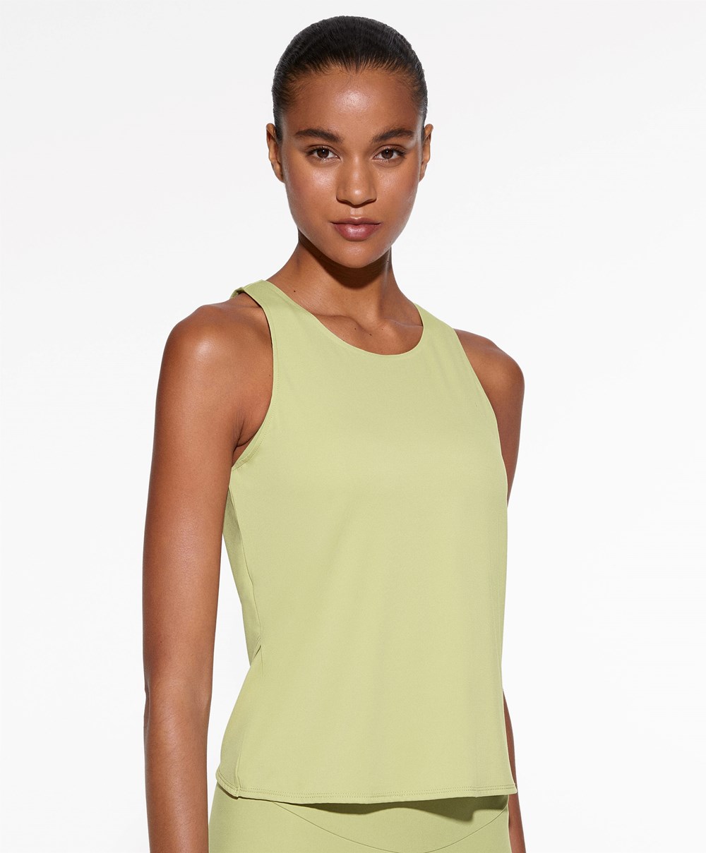 Oysho Cross-back Comfortlux T-shirt Zöld | IFHBPR-269