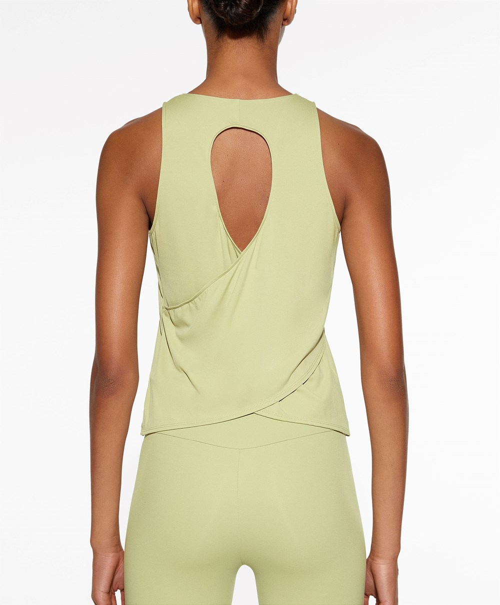 Oysho Cross-back Comfortlux T-shirt Zöld | IFHBPR-269