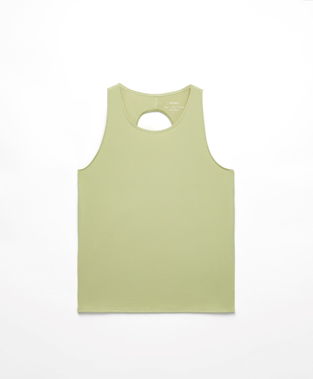 Oysho Cross-back Comfortlux T-shirt Zöld | IFHBPR-269