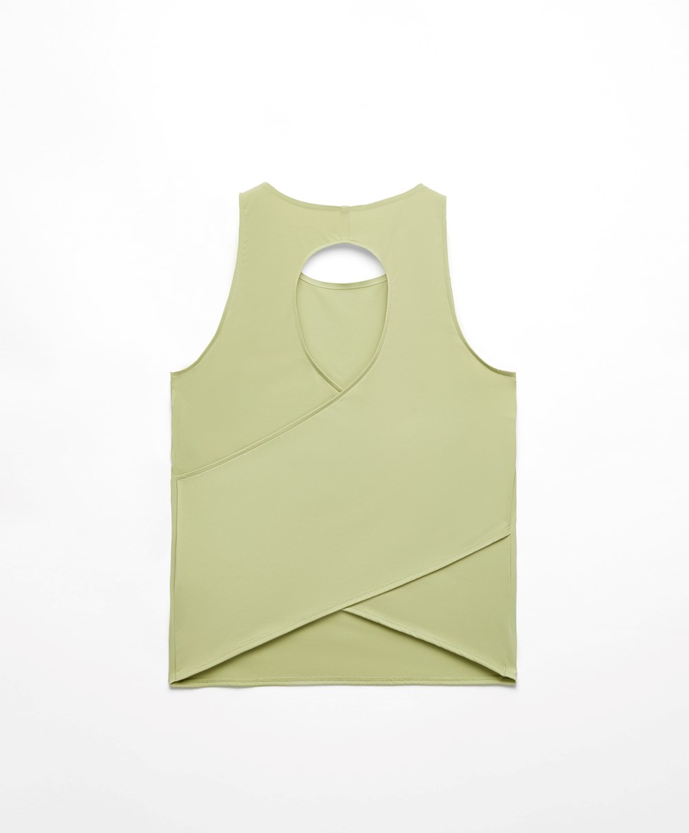 Oysho Cross-back Comfortlux T-shirt Zöld | IFHBPR-269