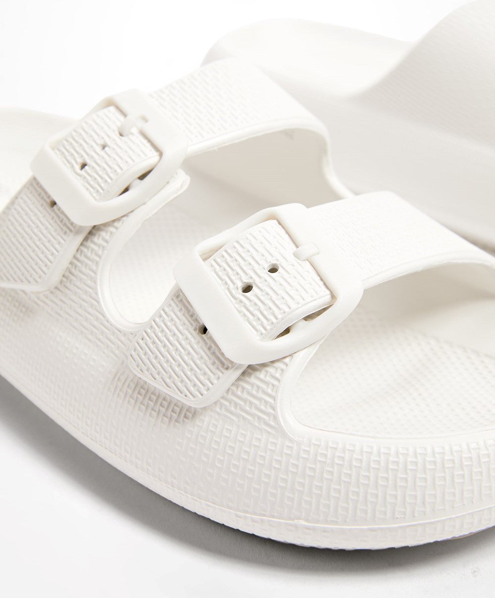 Oysho Csatos Moulded Beachwear Platforms Fehér | GSRJFX-982