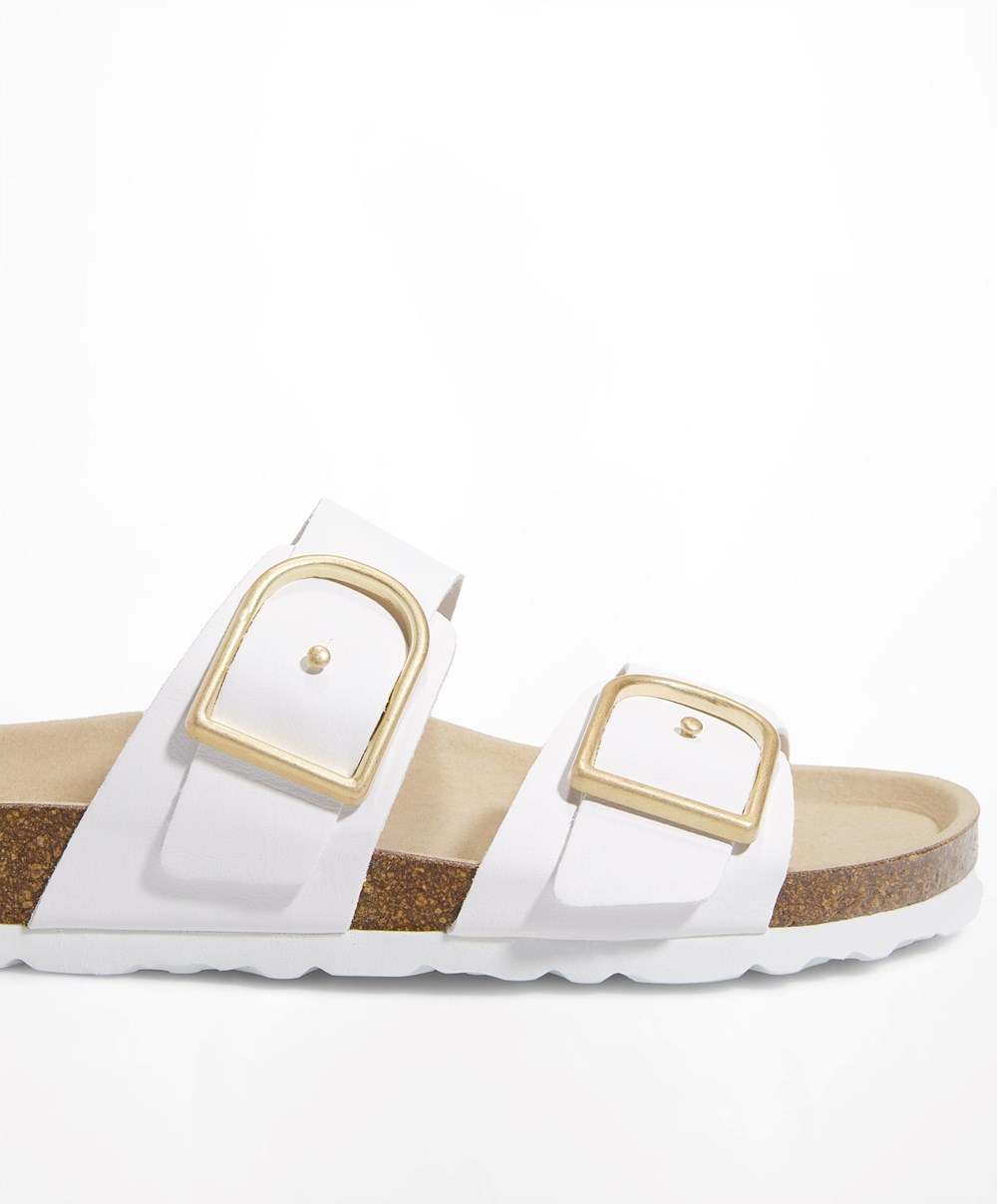 Oysho Csatos Sandals Fehér | MKYROL-817