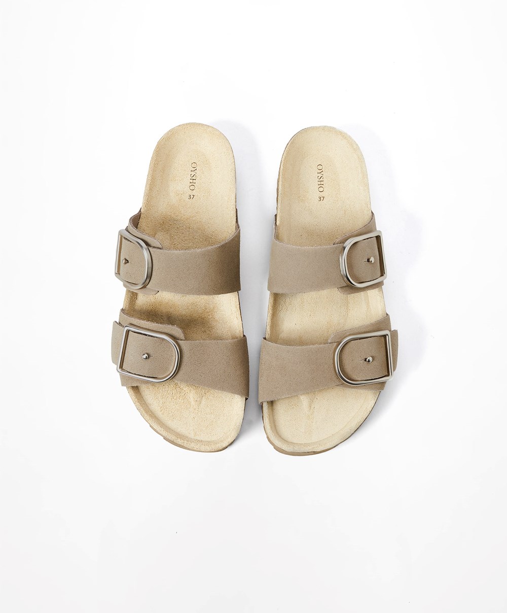 Oysho Csatos Sandals Sand | FXKMQS-528