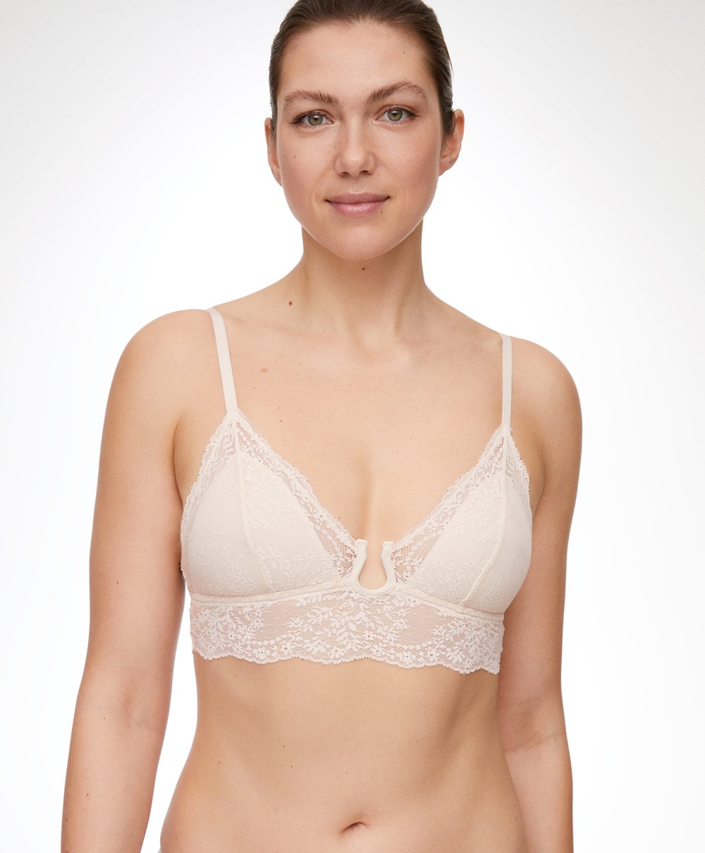 Oysho Csipke Bralette Pink-ecru | CLNFBE-956