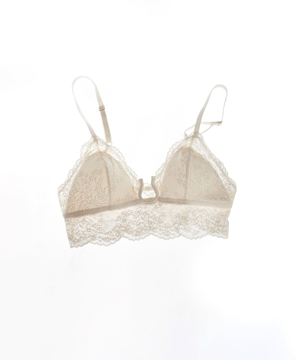 Oysho Csipke Bralette Pink-ecru | CLNFBE-956