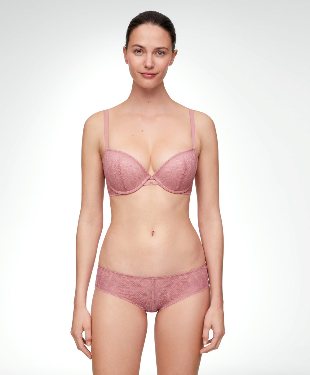 Oysho Csipke Classic Push-up Bra Sötét | WAXVRC-873