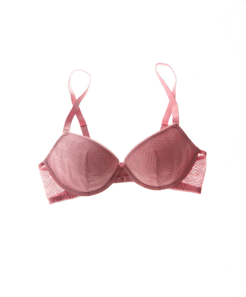 Oysho Csipke Classic Push-up Bra Sötét | WAXVRC-873