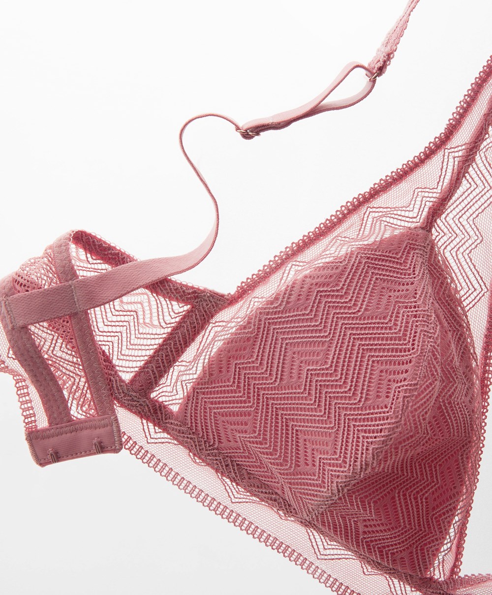 Oysho Csipke Triangle Bra Sötét | KWRAXZ-670