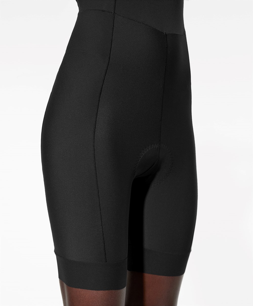 Oysho Cycling Rövid One-piece With Straps Fekete | GXCAHM-402