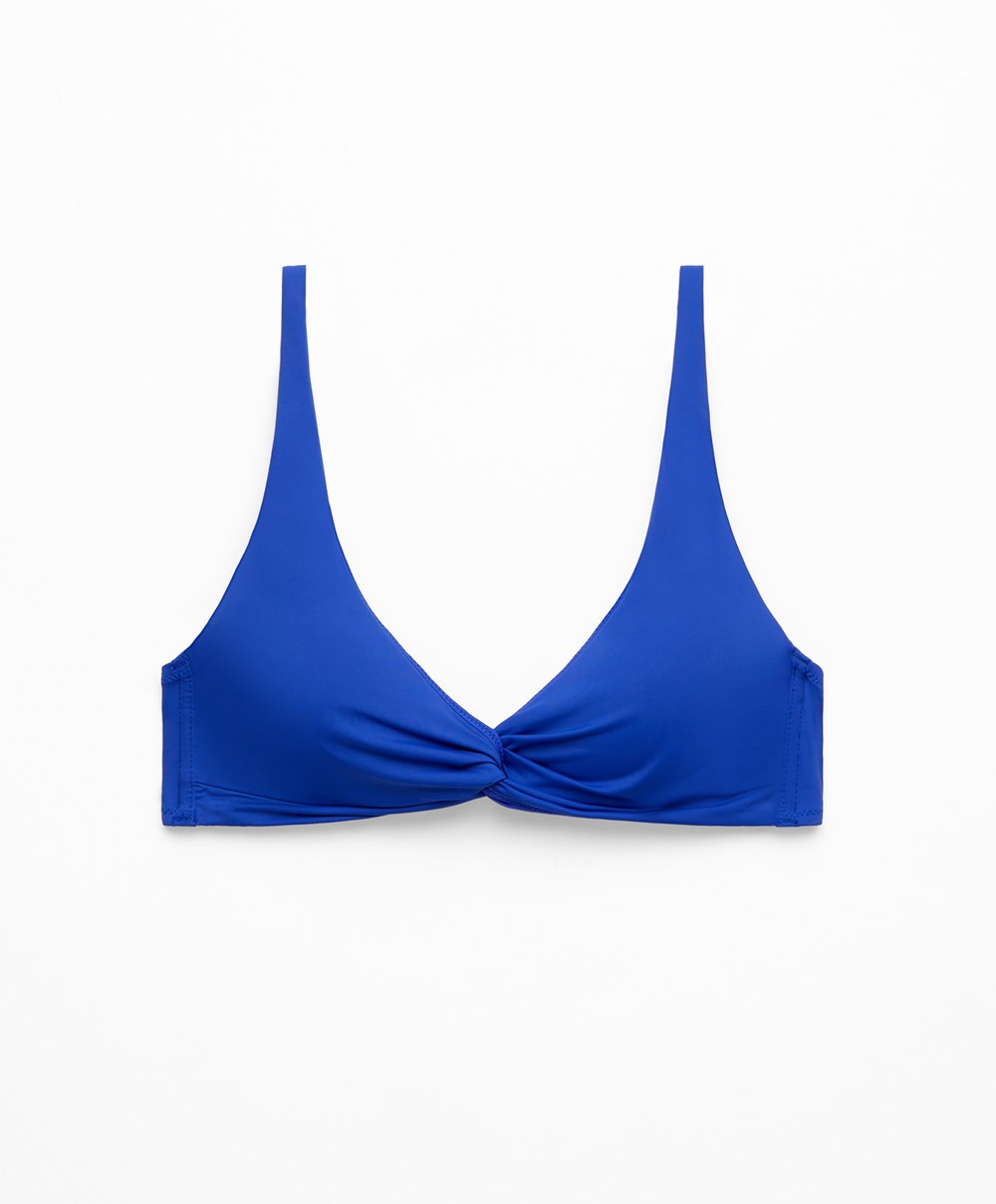 Oysho Draped Halter Bikini Top Kék | PQZVHO-840