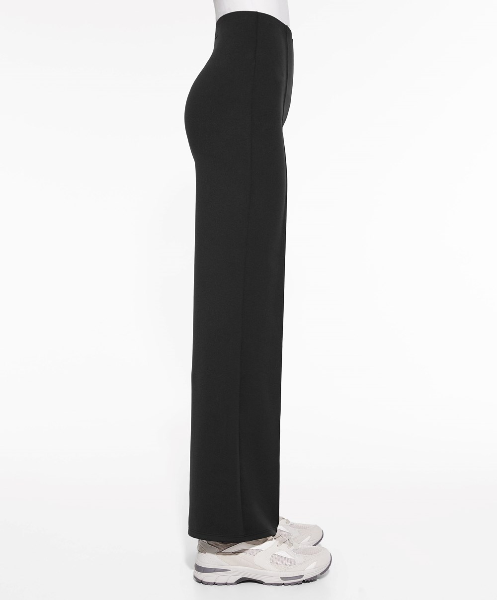 Oysho Egyenes Trousers In High-strength Fabric Fekete | DISMWC-629