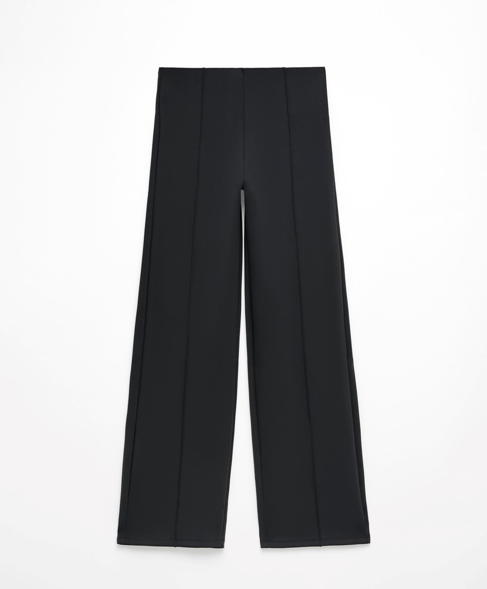 Oysho Egyenes Trousers In High-strength Fabric Fekete | DISMWC-629