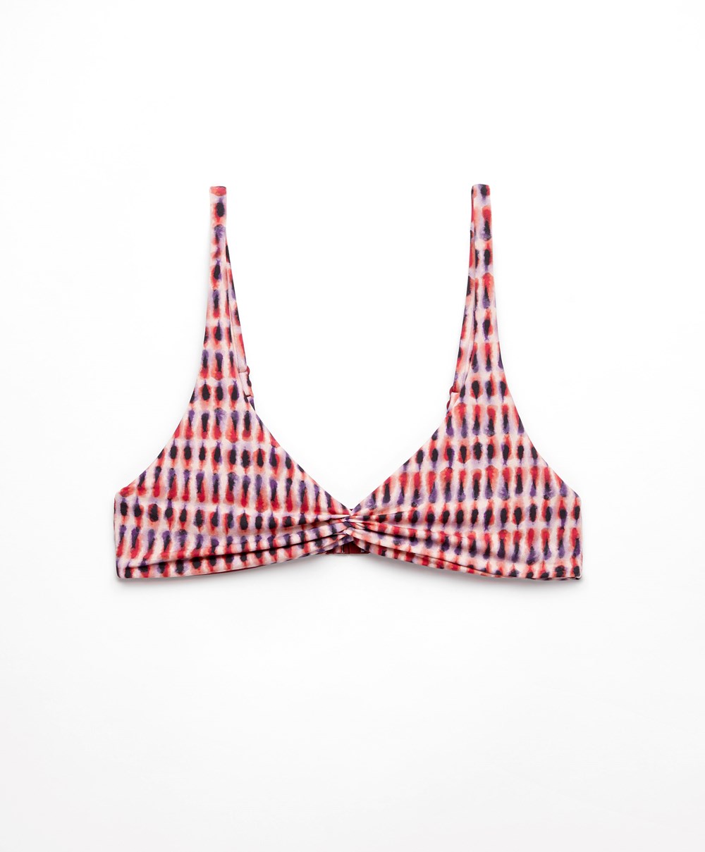 Oysho Extra Soft Halter Bikini Top Narancssárga | PZEUWD-347