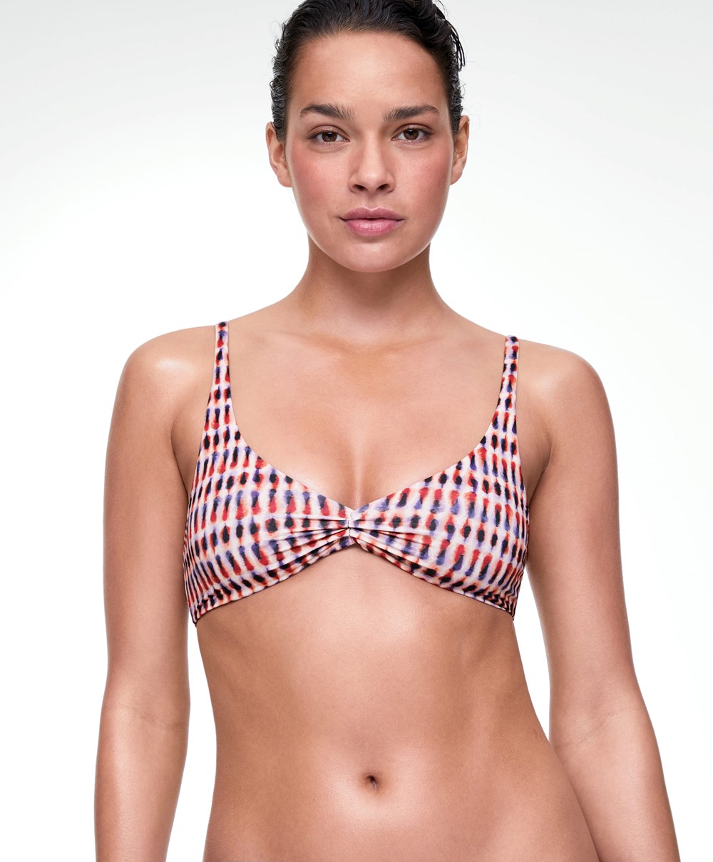 Oysho Extra Soft Halter Bikini Top Narancssárga | PZEUWD-347