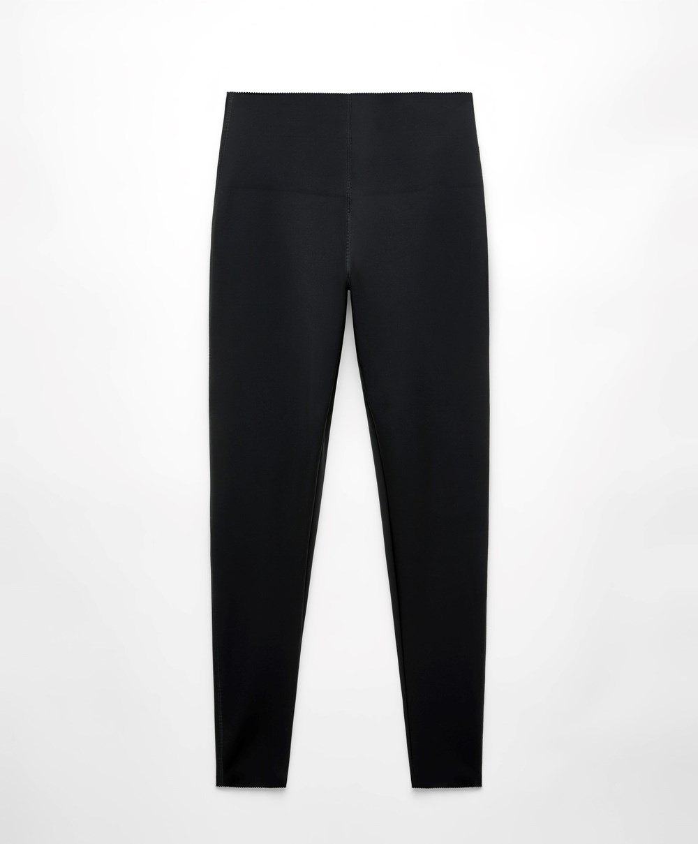 Oysho Extra-compressive Core Control 65cm Ankle-length Leggings Fekete | BWDTPH-084