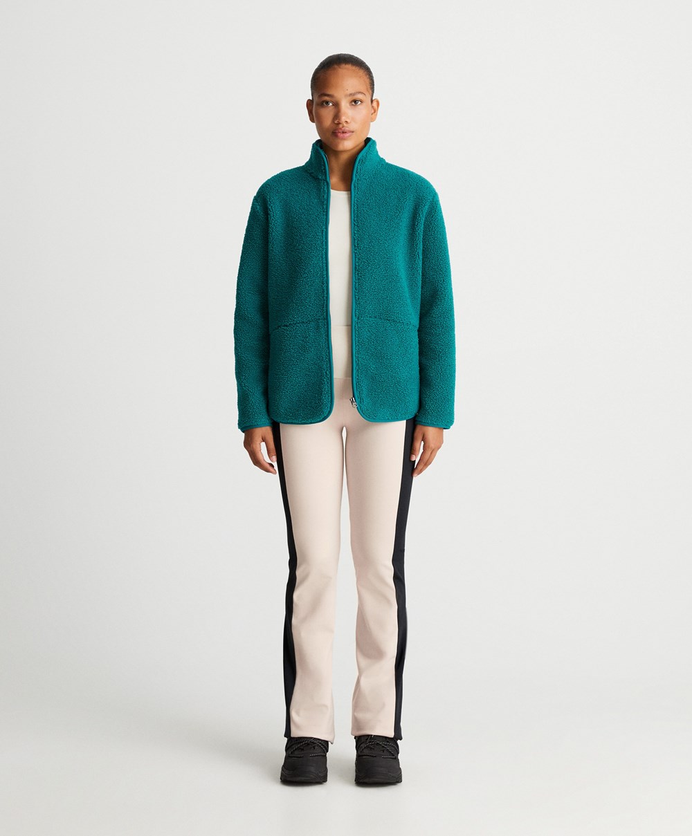 Oysho Faux-shearling Jacket Zöld | FLUDCO-534