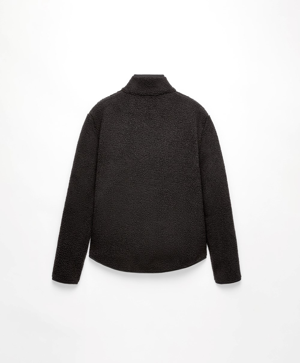 Oysho Faux-shearling Sweatshirt Fekete | SINRQA-269