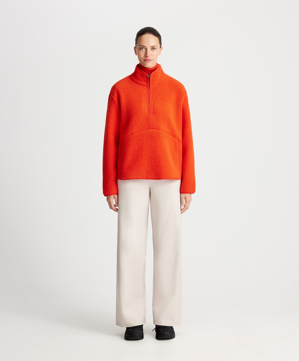 Oysho Faux-shearling Sweatshirt Narancssárga | KGQSVX-103