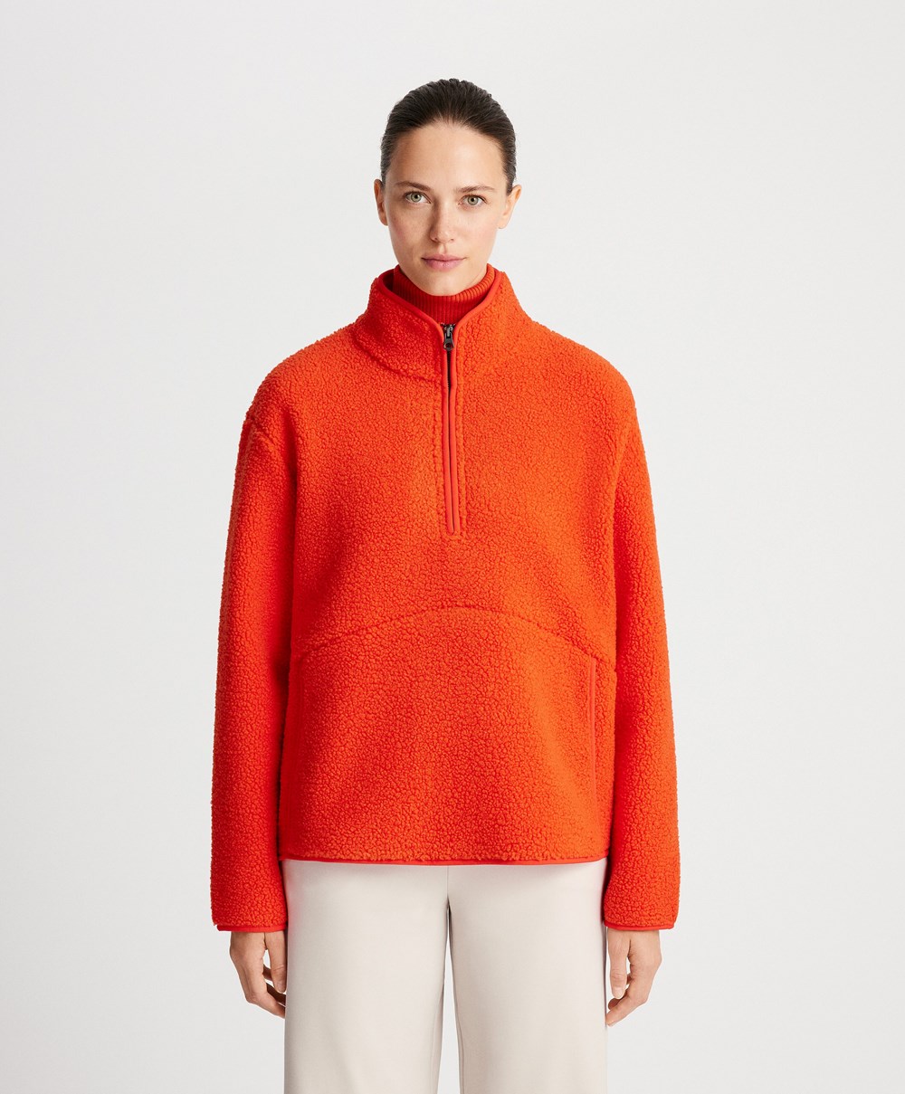 Oysho Faux-shearling Sweatshirt Narancssárga | KGQSVX-103