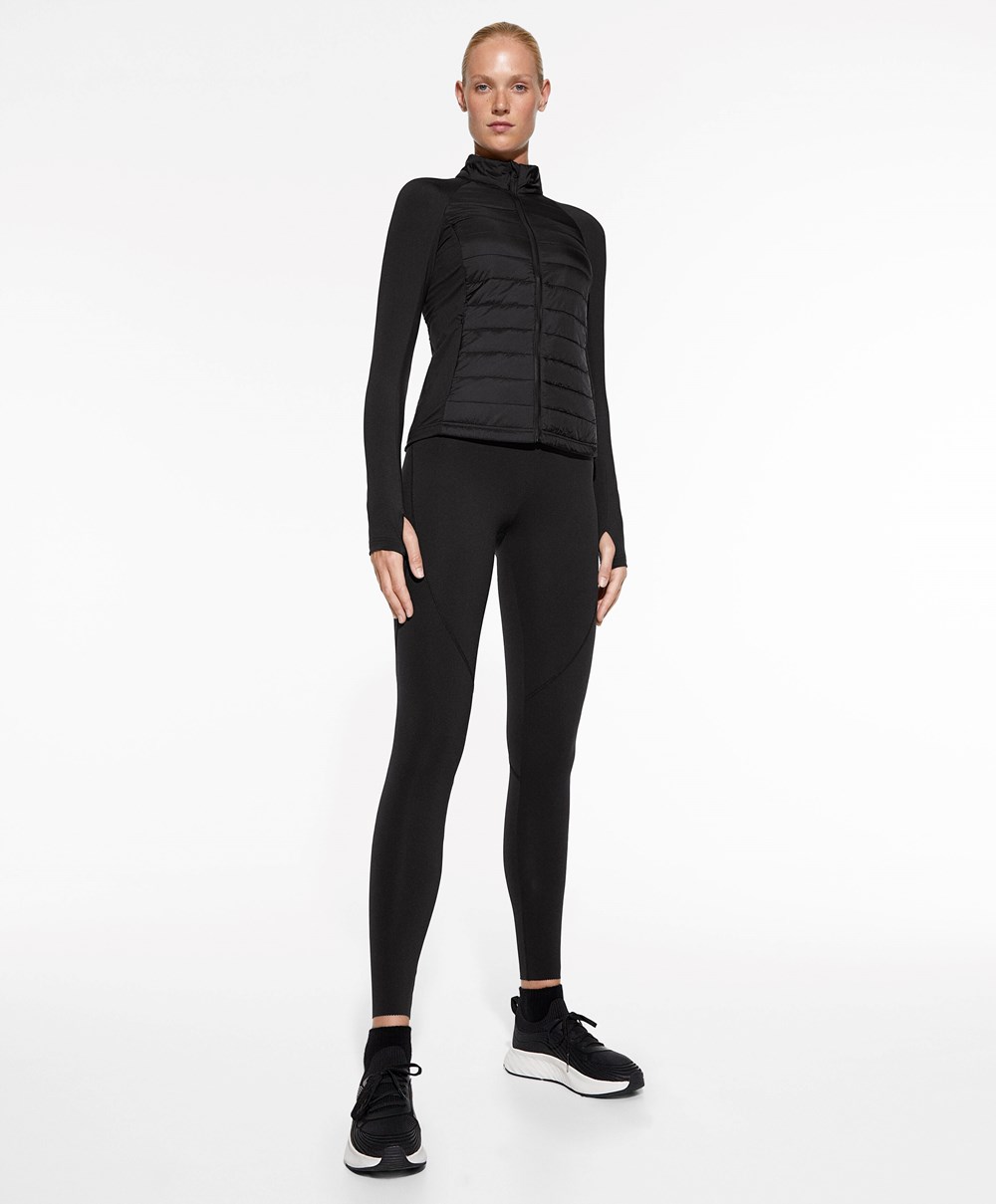 Oysho Fellex® Aerogel Párnázott Futó Jacket Fekete | ONFYVC-062