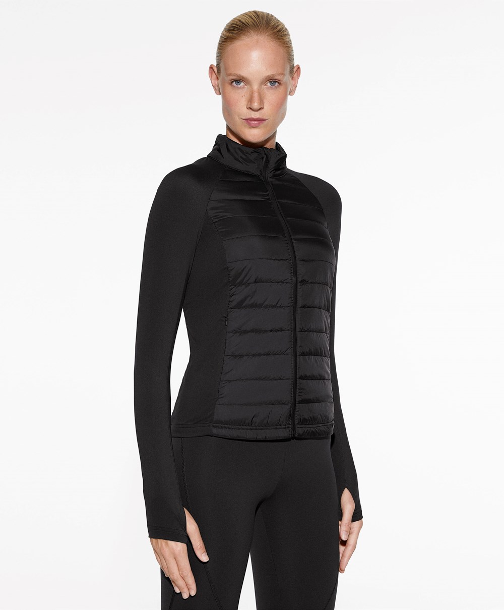 Oysho Fellex® Aerogel Párnázott Futó Jacket Fekete | QAFMYI-148